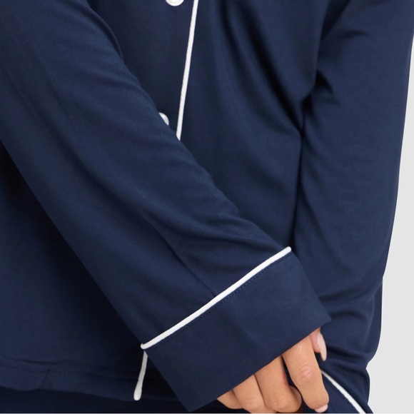 COZY EARTH Women's Bamboo Stretch-Knit Long Sleeve Pajama Top - Picture 4 of 8